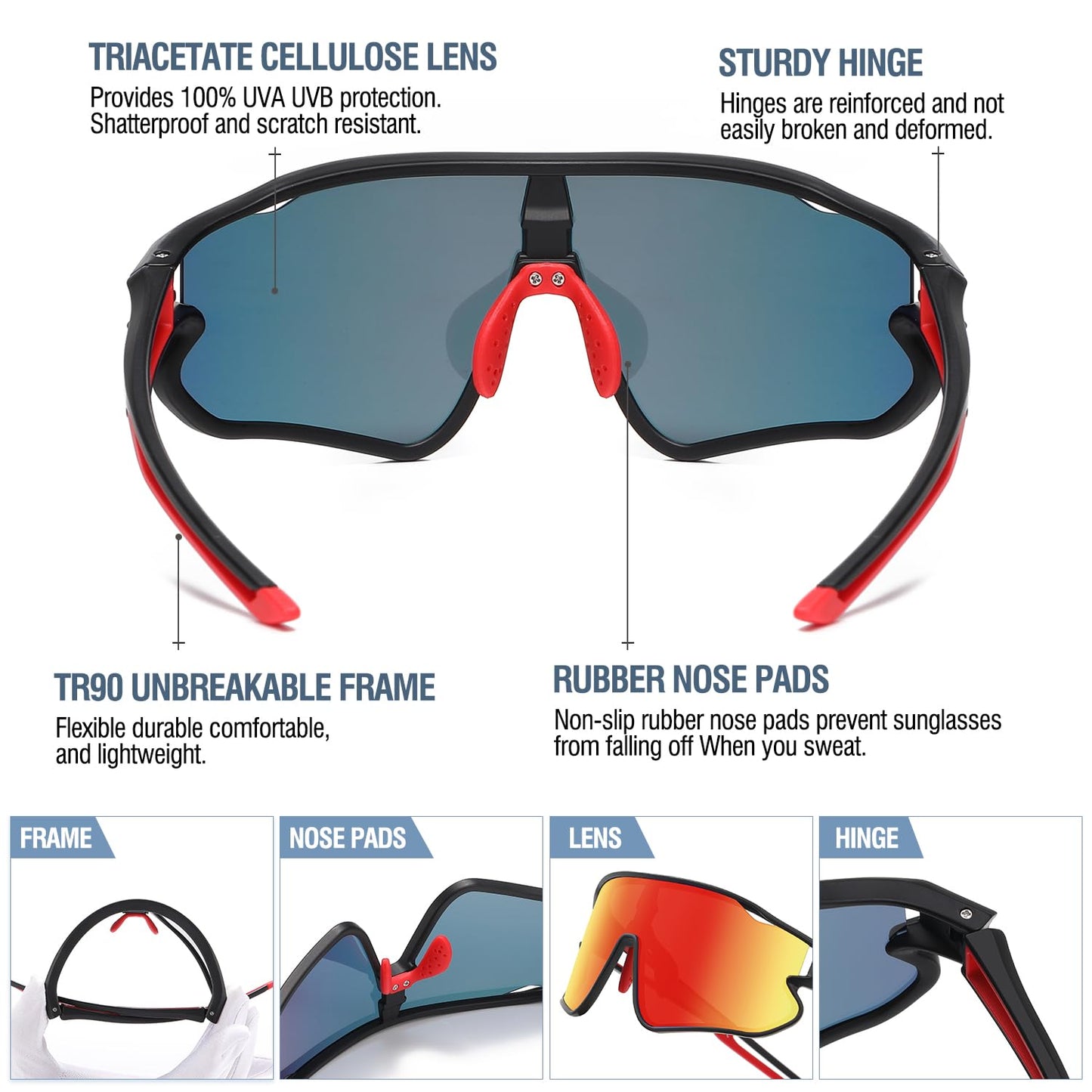 DUCO Kids Youth Baseball Sunglasses for Boys Girls Age 8-16 Polarized UV400 Protection Sports Cycling Glasses DK268