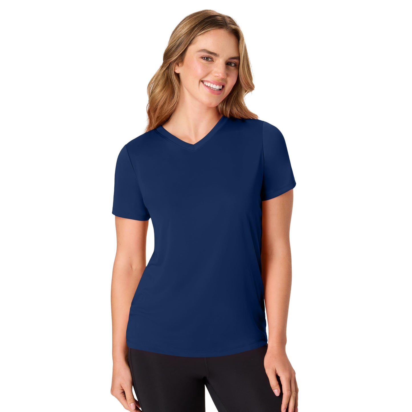 Hanes Women's Sport Cool DRI V-Neck T-Shirt, Moisture-Wicking Performance Tee, 40+ UPF Protection, 5-Pack