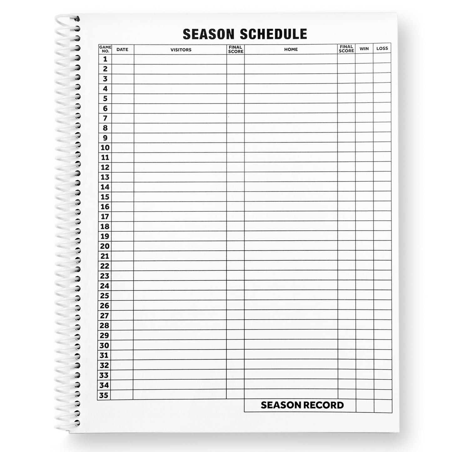 Murray Sporting Goods Baseball/Softball Scorebook - Side-By-Side Spiral Bound - 35 Games