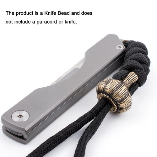 FLAMEDUKE Knife Lanyard Beads - Hand-Cast Pure Copper Paracord Beads for Knives 0.24" Hole Fits 550 Cord & Tactical Gear Knife Bead for EDC Survival & Men’s Gifts (FD-09S)