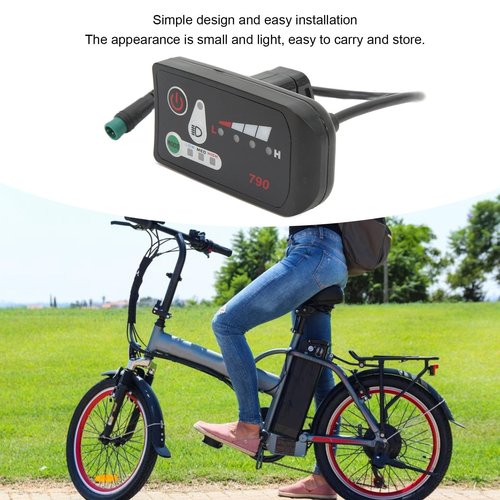 JAOCDOEN Electric Bike LED Power Display Panel Electric Bike Modification Display Meter with Waterproof 5P Male Plug for 22.2mm Handlebars (36V)