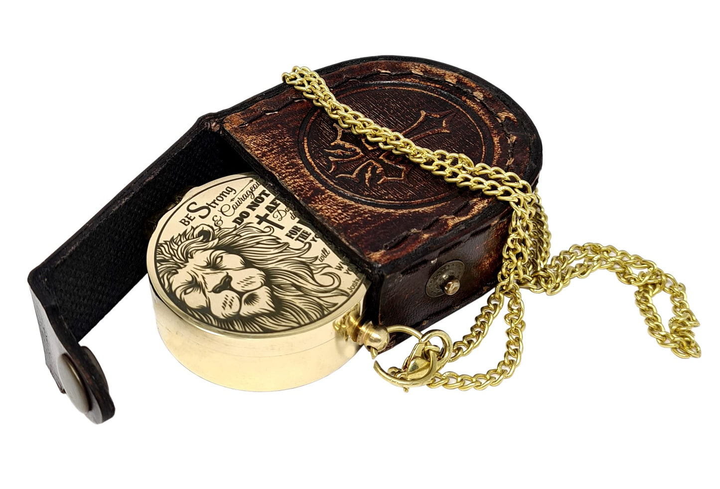 The New Antique Store -Brass Compass with Bible Verse – Christian Confirmation Compass Gift for Boys & Girls – Ideal Baptism, Communion, Church, Graduation & College Keepsake Present