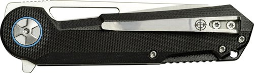 Elite Tactical Folding Pocket Knife, 8 inch Total Length, D2 Steel Wharncliffe Blade, Black G10 Handle, Ball Bearing Pivot ET-FDR004BBL