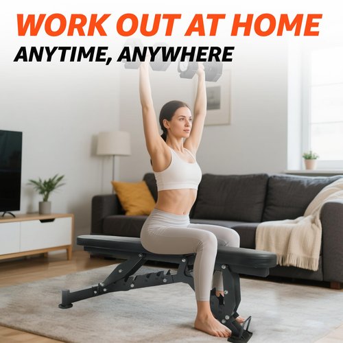 Adjustable Weight Bench, 8 Backrest & 3 Sitting Positions, 1300LBS Adjustable Strength Training Bench for Full Body Workouts for Home Garage Gym Black