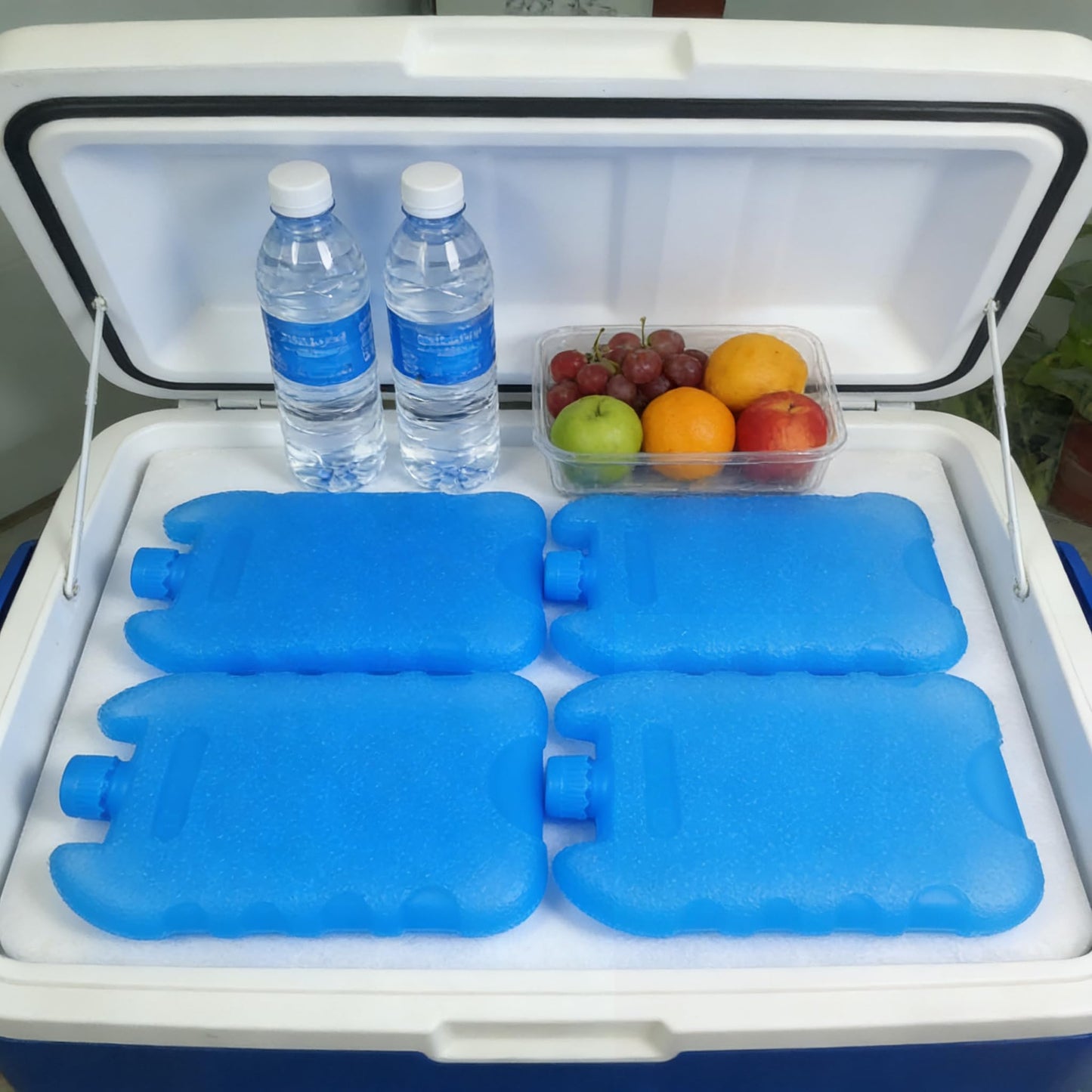 MHFOOU Ice Packs for Air Conditioner, 4PCS Reusable Ice Blocks for Cooler for Cooler, Cooler Freezer Blocks Portable Cooler Freezer Boxes, 5.5 x 3.5 x 1 Inches