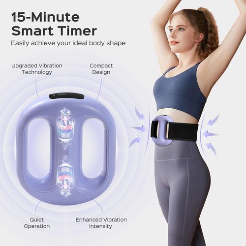 Small Lightweight Vibration Plate Portable,Handheld Lymphatic Drainage Massager,Exercise Shaker Machine for Weight Loss,Cordless and Mini，8-Level Adjustable, Purple