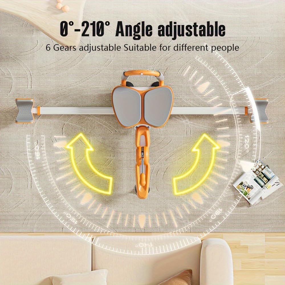 2-in-1 Adjustable Leg Stretcher & Stool with Backrest – 180°Flexible Support for Fitness, Yoga, Plank Exercises & Sitting Posture – Foldable,Portable Design (Orange)