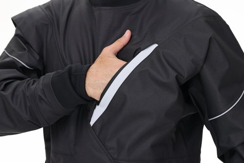 PKEDW Dry Suits for Men,Front Zip for Sailing,Kayaking,Paddling with Reinforced Knees and Seat,Waterproof and Breathable (Black, Medium)
