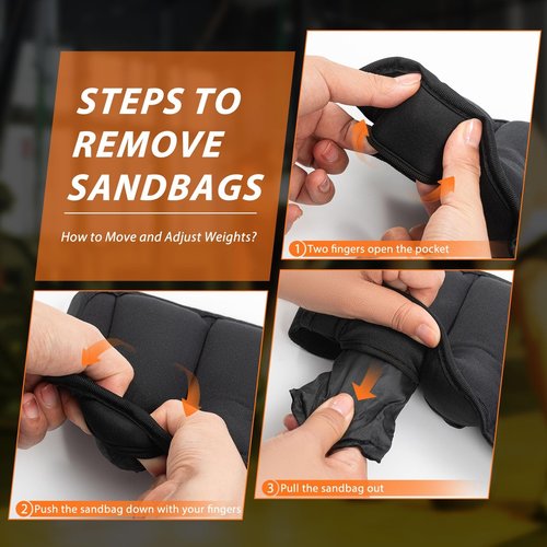 Wolliwa Adjustable Ankle Weights for Women Men 1 Pair 2 4 6 8 10 Lbs Weighted Ankle Wrist Weights with Removable Weights Straps Gym,Workout,Walking,Jogging,1-5 lbs Each Ankle,1 Pair 2-10 lbs (Black, ‎10 lbs/Pair‎ (5 lbs each))