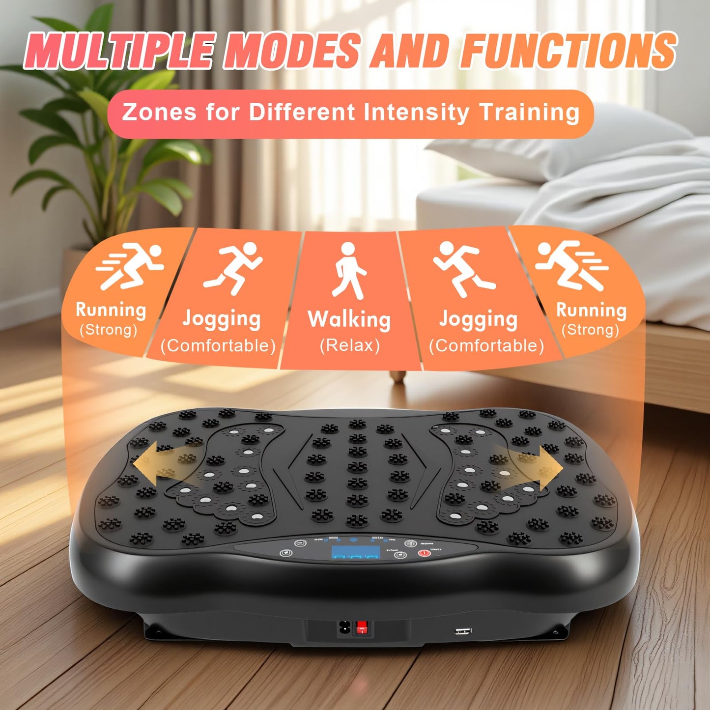 Also GO Vibration Plate Exercise Machine, 200-Level & 10 Workout Modes Vibration Board for Weight Loss/Lymphatic Drainage, 400lbs Capacity with Resistance Bands, Full Body Platform for Home Fitness