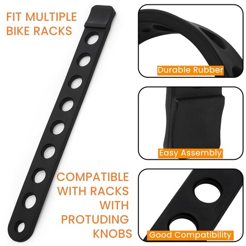 Nagpew 12 Pieces Bike Rack Straps, Rubber Bicycle Wheel Strap Replacement, Bike Cradle Carrier Strap with Holes for Outdoor Activities Car Bike Rack, Cradle Tie Down