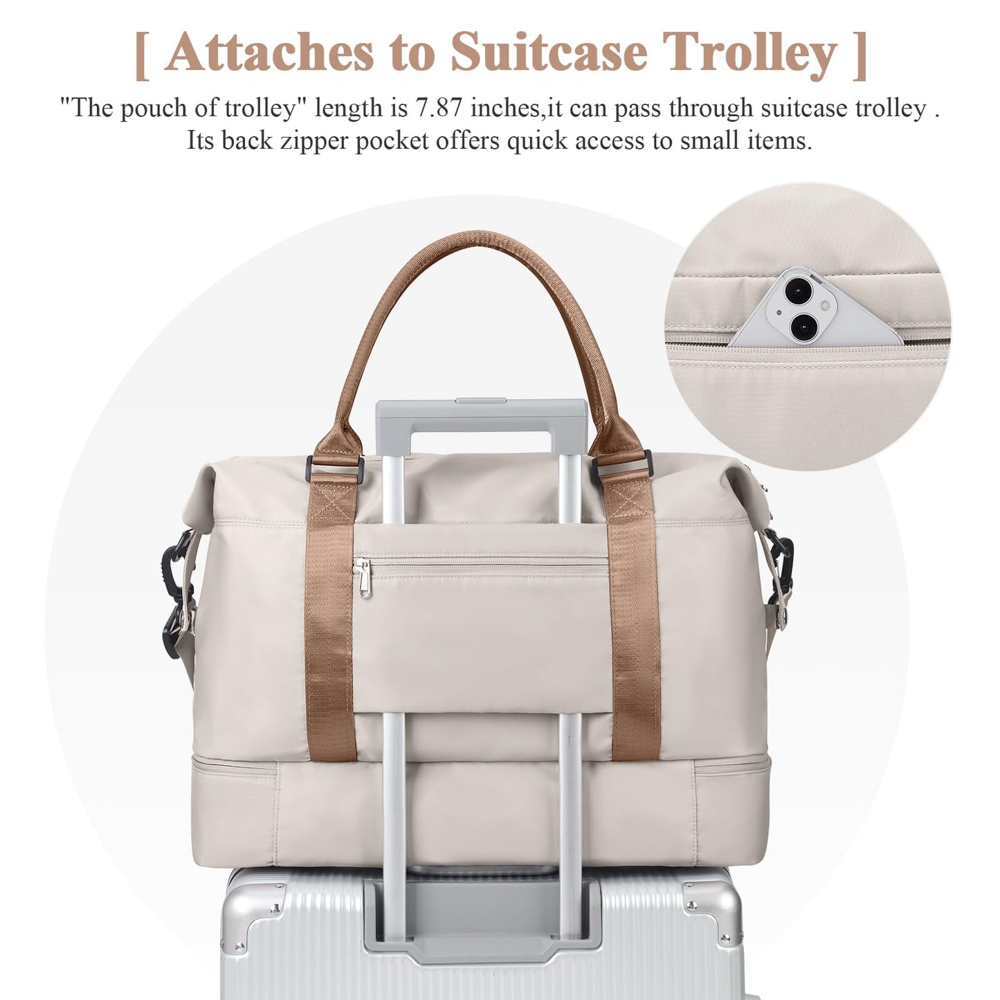 Travel Duffel Bag with Shoes Compartment, Weekender Bags for Women