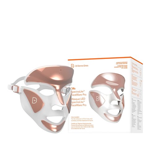 Dr. Dennis Gross DRx SpectraLite FaceWare Pro (FSA/HSA Eligible) – LED Face Mask for Anti-Aging, Acne Treatment, and Skin Rejuvenation with Dual Red & Blue Light Therapy