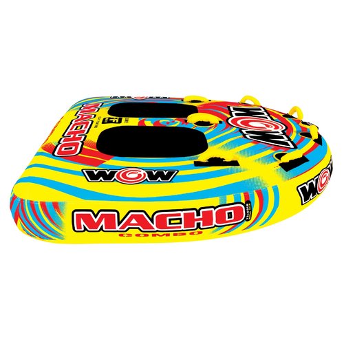 WOW Sports Macho Combo Towable Tubes for Boating, Accessories for Tubing, Water Tube for Boats - Double Seater 2 Person 340 lbs Capacity