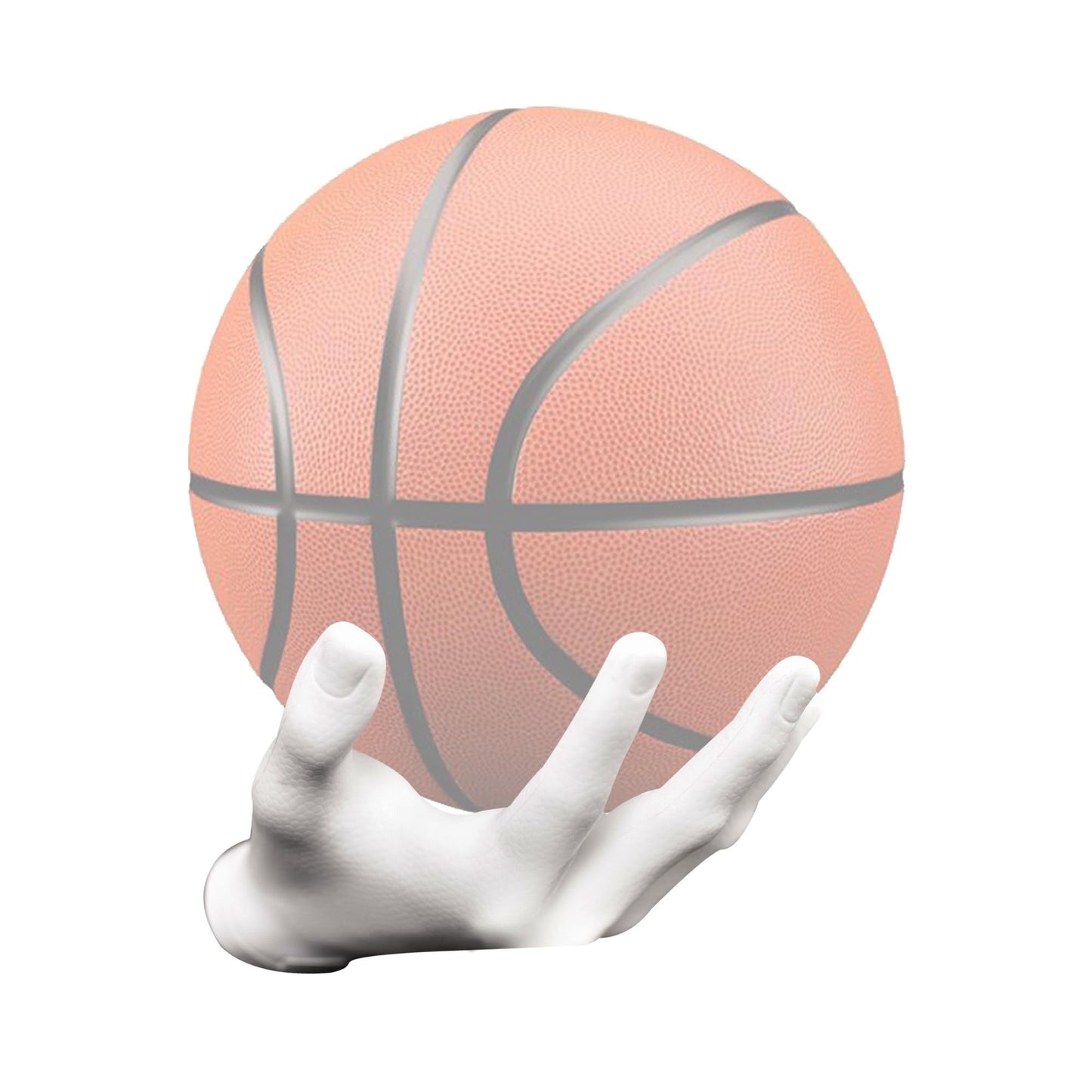 Basketball Holder, Hand Sculpture Ball Holder Wall Mount Art Decor Stand Basketball Storage Rack Organizer Display Case Man Cave for Football Soccer Gifts for Him Men Boys Gamers (White Ball Holder)