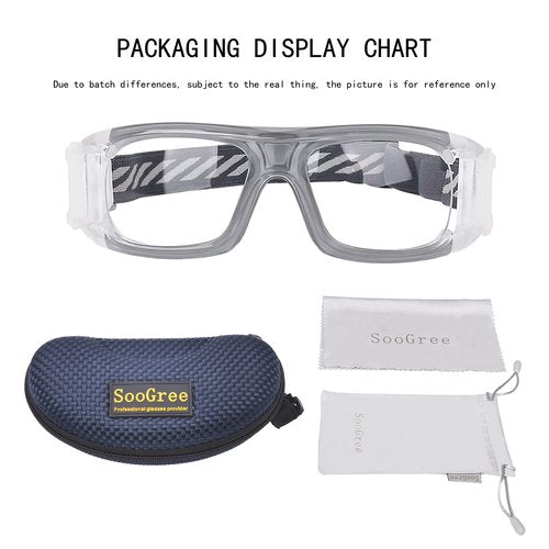 SooGree Sports Glasses, Basketball Football Soccer Racketball Goggles for Men & Women, Replaceable Safety Protective