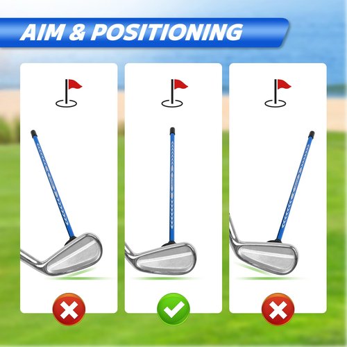Craftsman Golf Club Face Alignment Tool for Aiming, Golf Magnetic Alignment Rods for Golf Training Aid Face Pointer 10" Blue
