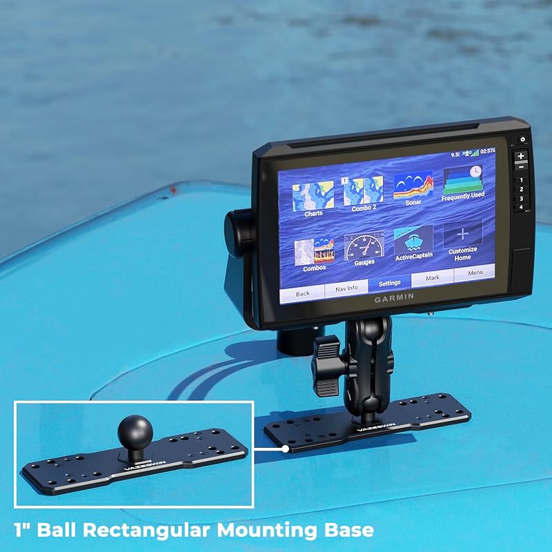1" Ball Aluminum Alloy Fish Finder Mount, AMPS Rectangular Plate