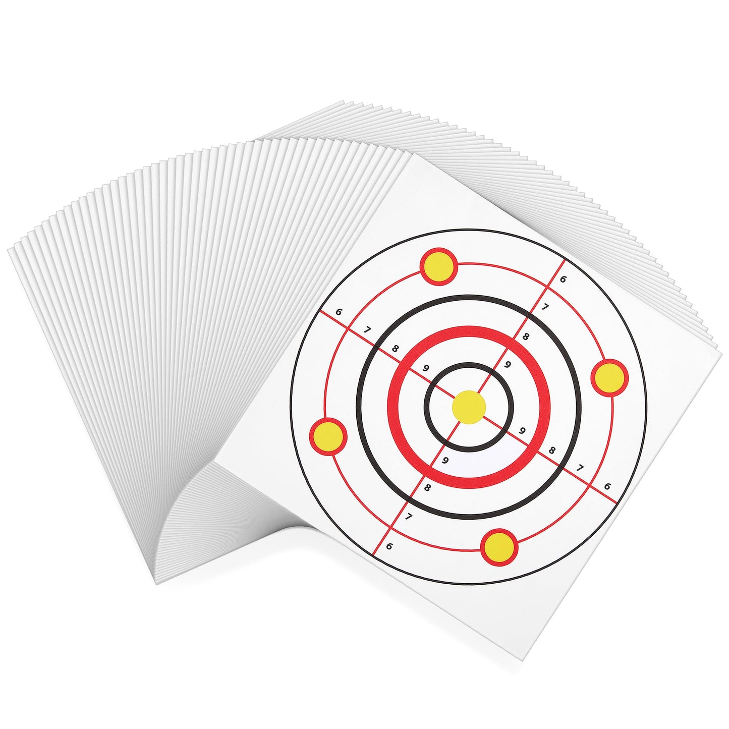 Juvale 50 Pack Paper Shooting Targets for Range - Paper Targets Bulk for Hunting, Handguns, Shooting Accessories, & Archery Accessories - Bullseye Design (11x11 in)