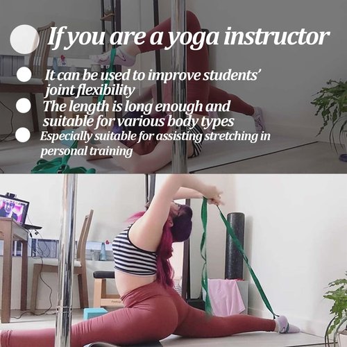 Stretching Strap Yoga with Loops, 10 Loops Strapsfor Stretching, Stretch Straps for Physical Therapy, Non-elastic Exercise Strap for Pilates, Dance and Gymnastics With (Black)