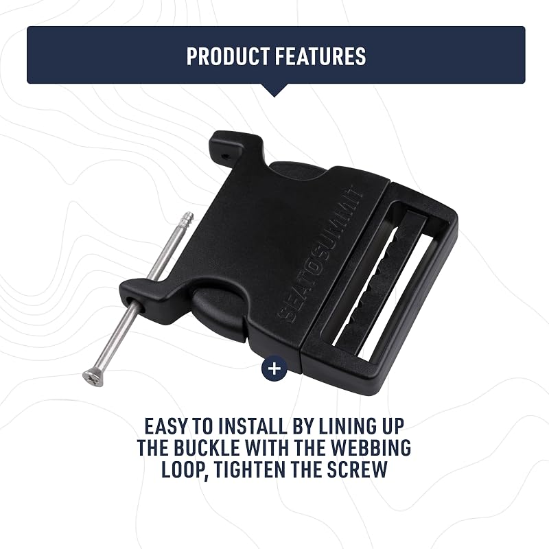 Sea to Summit Field Repair Buckle Side Release 1 Pin 50mm (2in) 3-Pack Variation of THIS listing