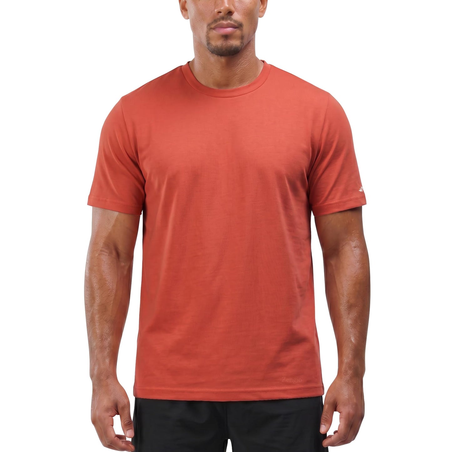 Zengjo Mens Athletic Shirts Moisture Wicking Quick Dry Crewneck Performance T-Shirt for Workout & Running