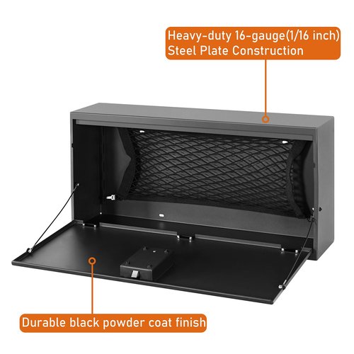 u-Box JL Tailgate Table Storage Lock Box Foldable Cargo Shelf Organizer Compatible with 2018 2019 2020 2021 2022 2023 2024 2025 Jeep Wrangler JL & Unlimited