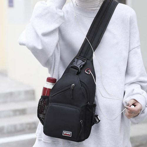 Convertible Crossbody Bags for Women,Sling Chest Shoulder Bag Backpack Daypack Fanny Pack for Outdoors Hiking Traveling Casual Lightweight Camping Essentials for Women Men,Black