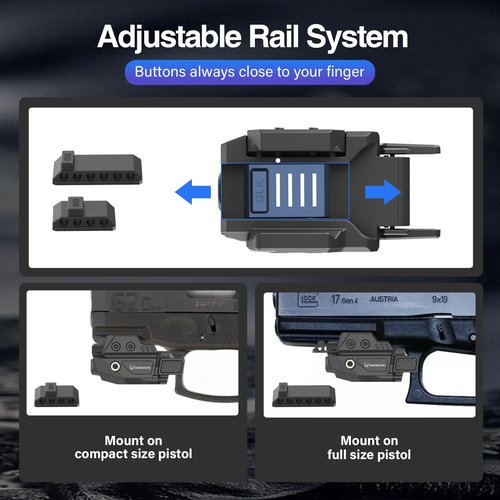 DARKFANG Low Profile Green Laser Sight for Picatinny Rail Mount with Momentary/Strobe Functions
