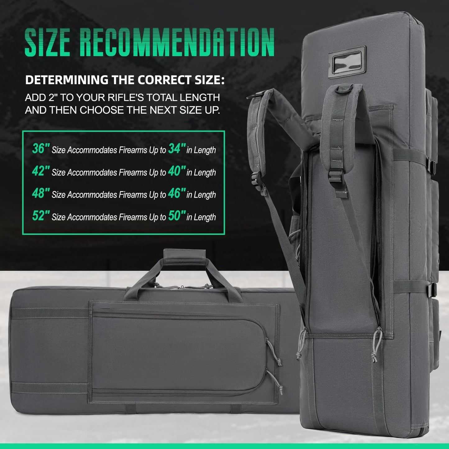 DULCE DOM Double Case, 48 Inch Dual Bag for Long Gun and Pistol Transport – A Must-Have Gun Case for Shooting and Hunting Enthusiasts' Gun Range Bag Needs