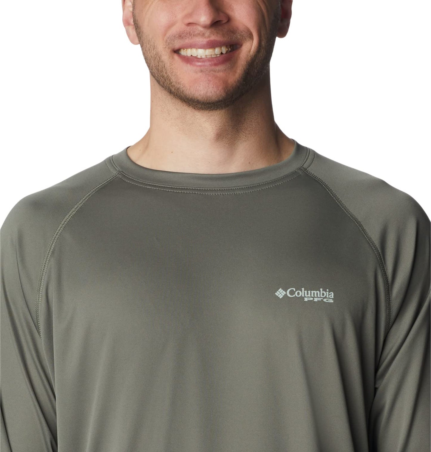 Columbia Men's Terminal Tackle Long Sleeve Shirt, Cypress/Cool Green Logo, 2X Tall