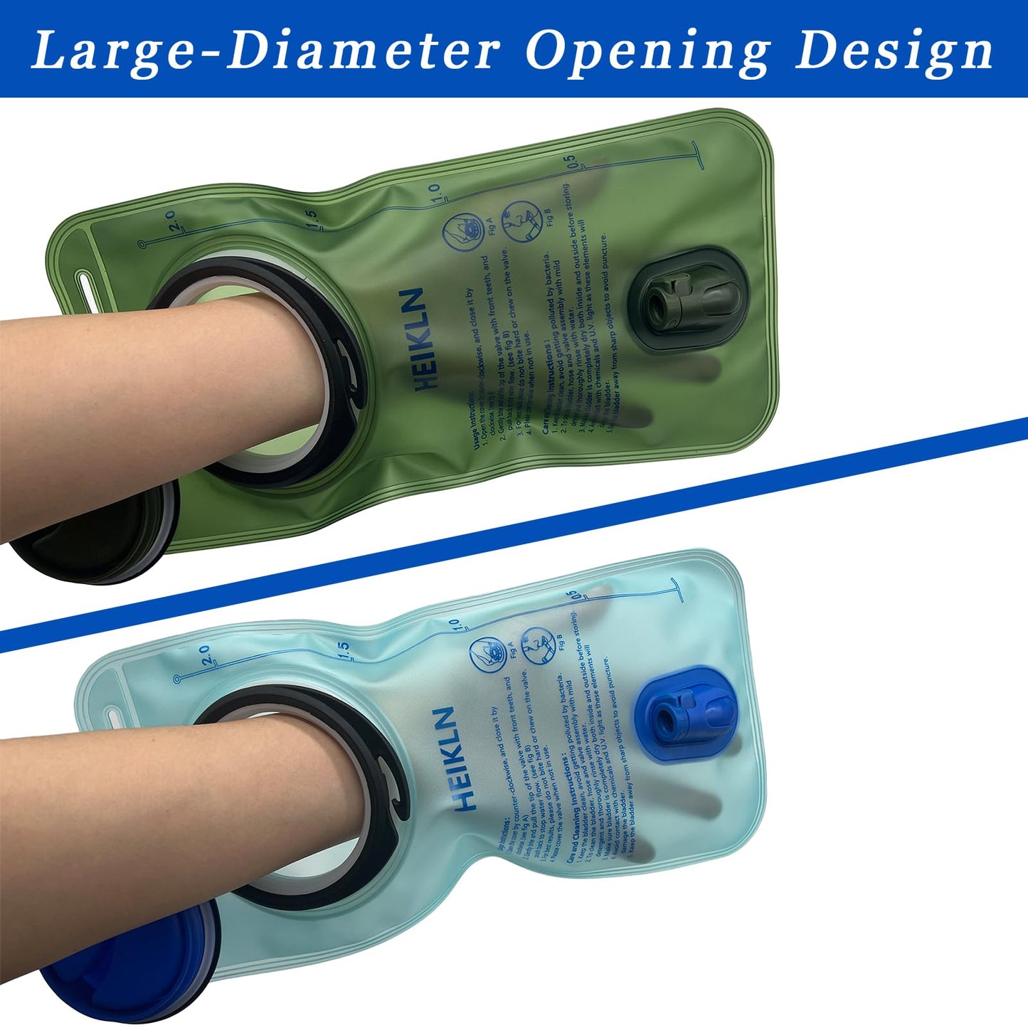Hydration Bladder 3 Liter,Water Bladder Pack of 2,Water Storage Bag Reservoir Hydration Pack Replacement for Bicycling Hiking Camping Hunting Running