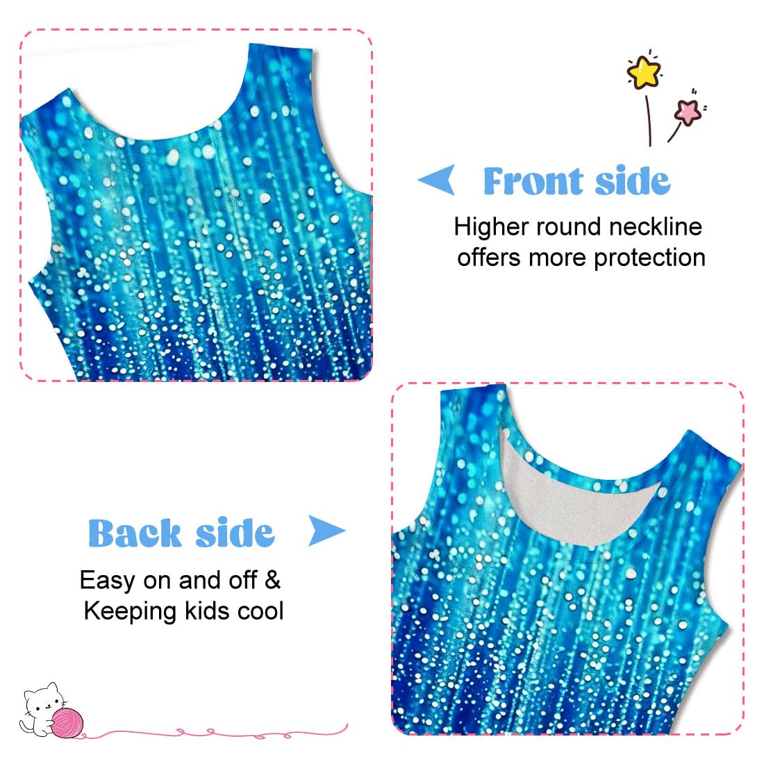 Funnycokid Gymnastics Leotards for Girls Kids Outfits Sparkly Clothes Ballet Unitard One Piece, Diamond Dark Blue, 4-5T