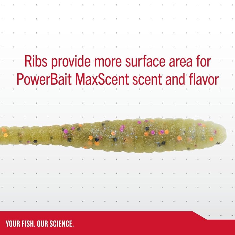 Berkley PowerBait MaxScent Flat Worm – Green Pumpkin 3.6"
