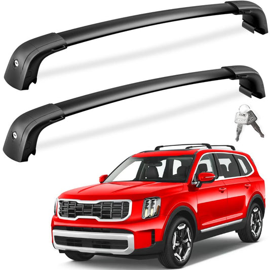 FengYu 300lbs Roof Rack Cross Bars Compatible with 2019-2026 KIA Telluride S SX SX-P EX Upgraded Crossbars, Lockable Heavy Duty Aluminum Roof Rails Cargo Bars (Not for LX, X-Line or X-Pro)