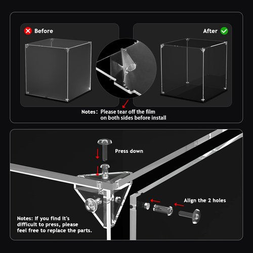 Clear Acrylic Display Case, Self-Assemble Showcase for Collectibles, Action Figures, Dolls, Toys - Alternative Glass Box for Commemorative Gifts (6x6x10 inch, 15x15x25 cm)