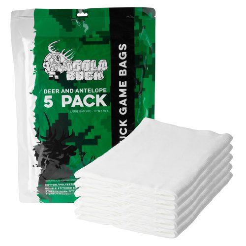 Koola Buck Game Bags Hunting | 5 Pack Deer Game Bags | Game Bags Deer | Reusable, Breathable & Stretchable Meat Bags | Hunting Gear Accessories, Equipment & Essentials | Deer, Elk & Moose