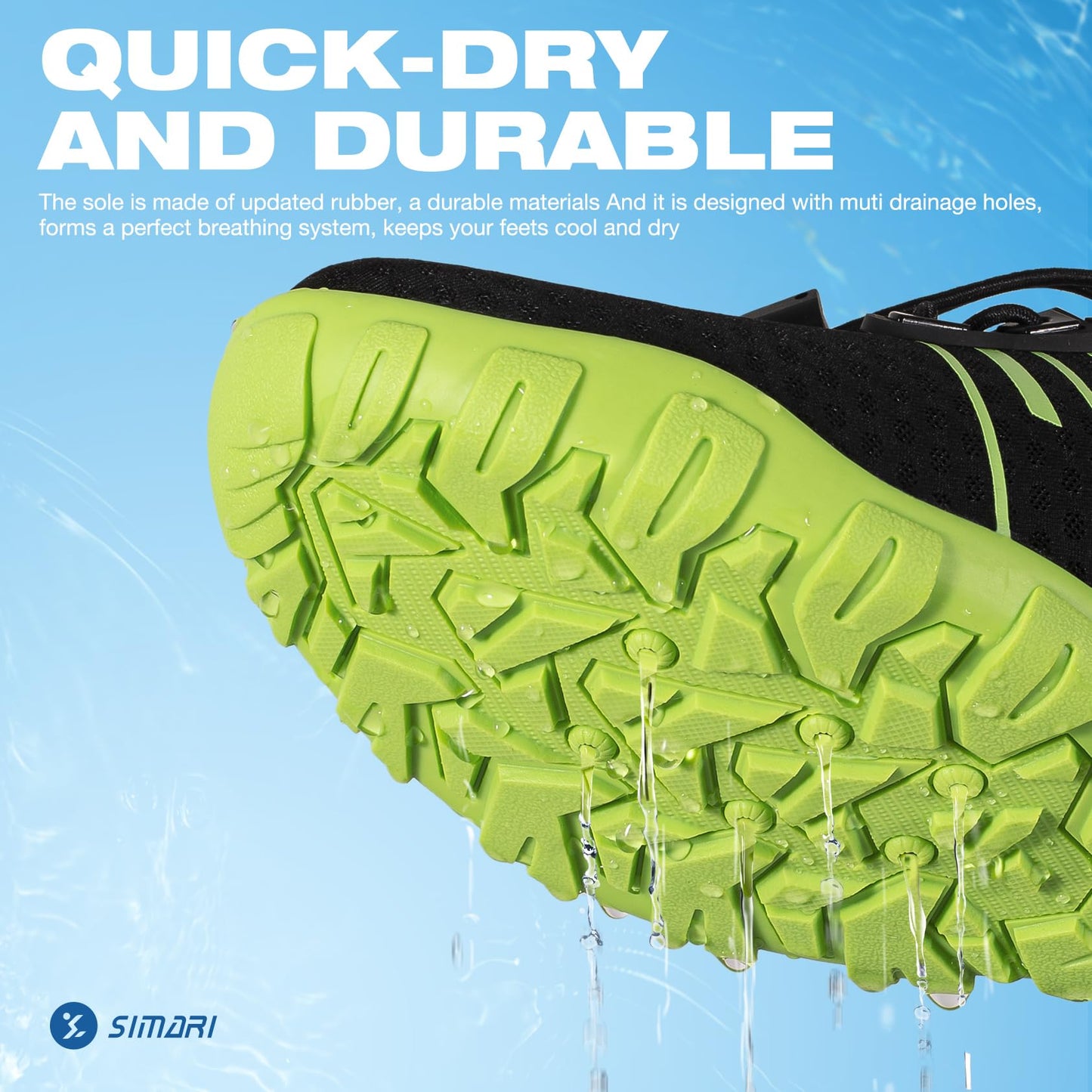 SIMARI Water Shoes for Women Men - Barefoot Quick-Dry Aqua Socks | Lightweight Swim Shoes for Surfing, Swimming, Beach Sports, Kayaking, Diving | Non-Slip Design
