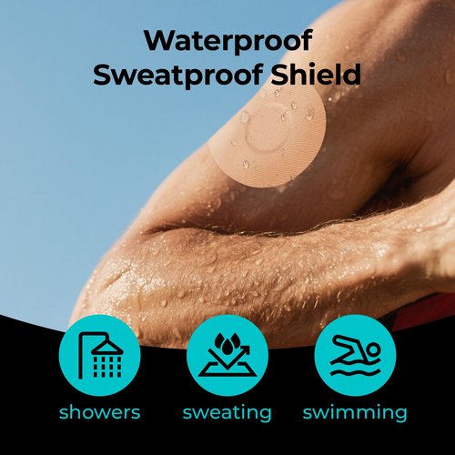 Komoko Over Patches for Dexcom G7 (30 Pack), Waterproof & Sweatproof Sensor Covers for CGM, Hypoallergenic Overpatch Compatible with Dexcom G7 & Stelo, Skin-Friendly