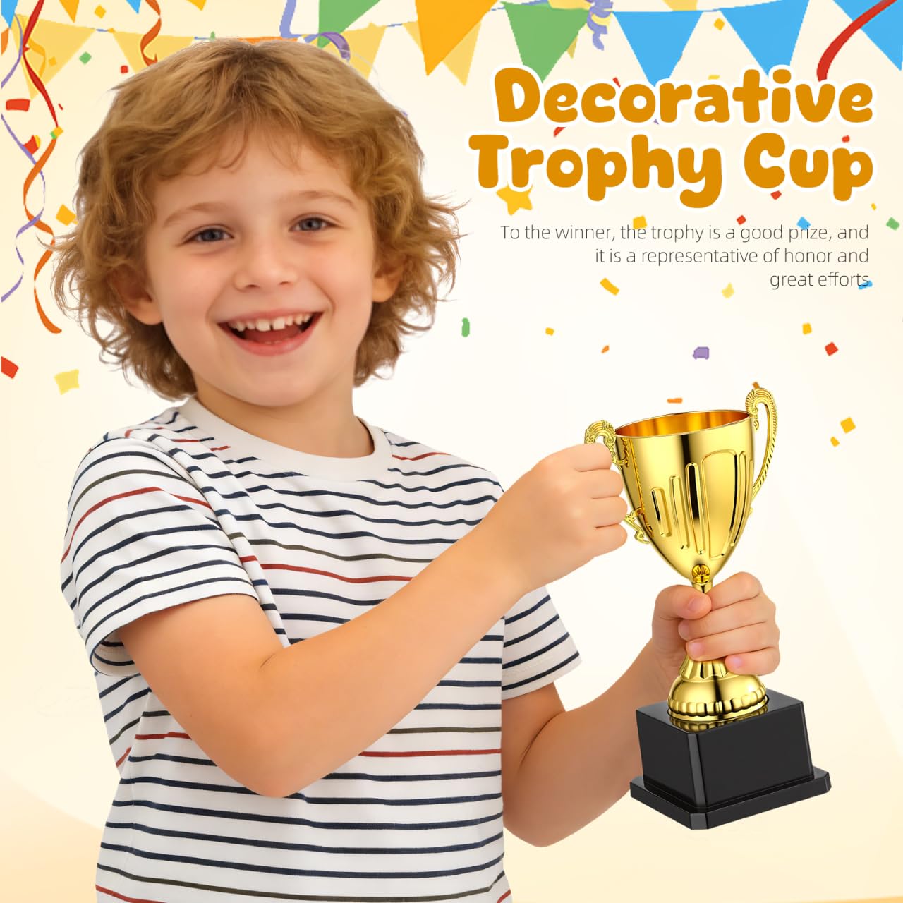 NOLITOY Gold Trophy Award, 7.4 Inch Plastic Trophy Cup for Sports