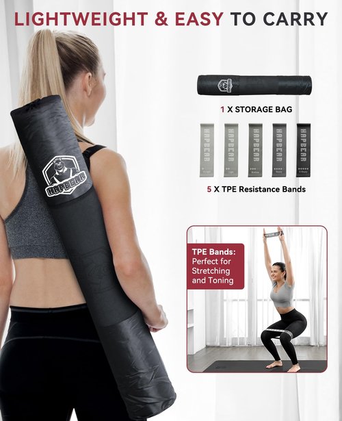 HAPBEAR Large Yoga Mat - 72"x36"x6mm (1/4 inch), Extra Wide Non-Slip Exercise Mat for Home Workout, Yoga, Pilates & Stretching, Durable & Eco-Friendly, Includes Bonus Resistance Bands & Carry Bag