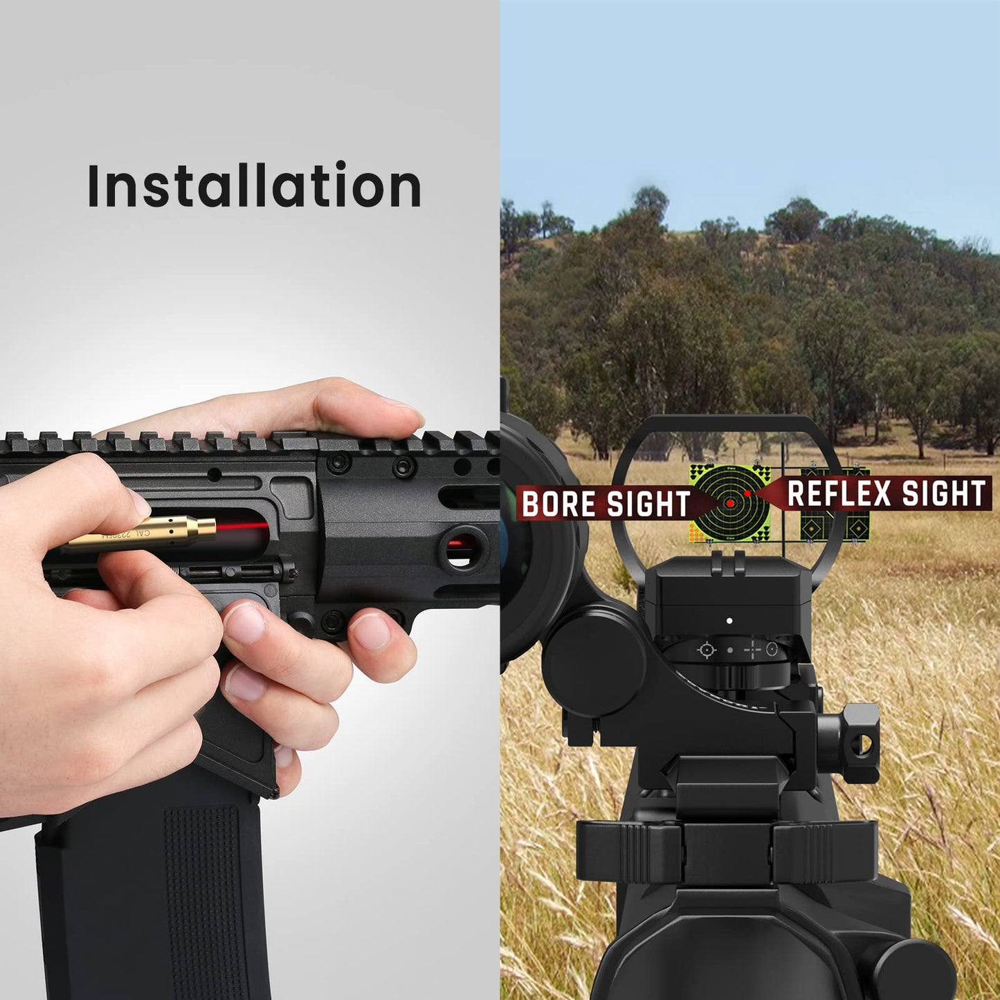 Feyachi 223 5.56 Laser Sight. 223 Rem 5.56mm NATO Red Laser Boresighter