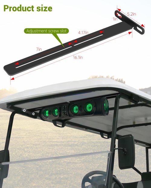 EXODIOS Golf Cart Speaker Bar T-Bracket, Compatible with SE18, SE26, SEB26, SEDS32 Soundbars, Adjustable Metal Speaker Bracket Mounts to Golf Cart Roof