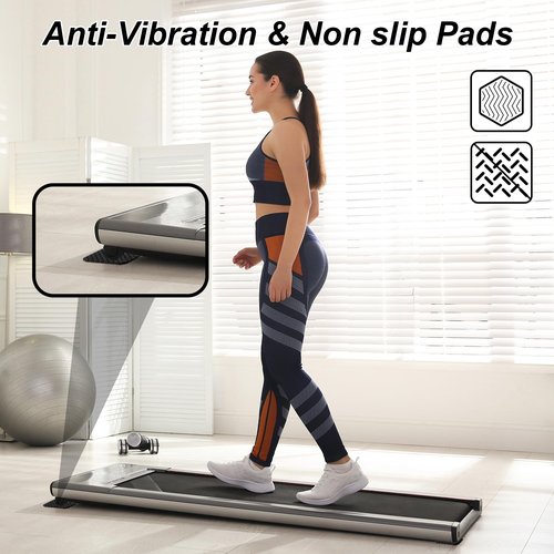 6 Pack Treadmill Mat for Hardwood Floors - 4x4 Inch Anti-Vibration Silicone Pads for Gym Equipment, Exercise Machines - Protect Floors, Reduce Noise & Scratches (Elliptical, Rower, Bike)