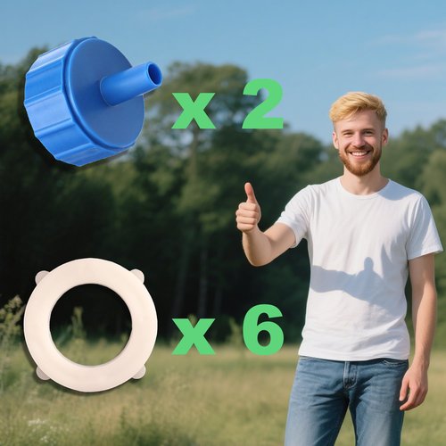 LeoTube 6-Pack Replacement Gasket Seals and 2-Pack Adapters for Sawyer Products Water Filtration System