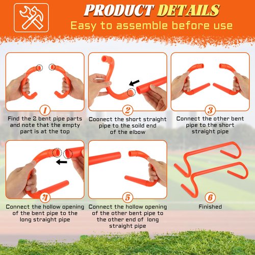 WOPPLXY 6 Pack 6'' Speed Agility Training Hurdles - Detachable Agility Training Hurdles, Speed Training Agility Hurdles, Speed and Agility Training Equipment for Athletes, Soccer, Basketball Training