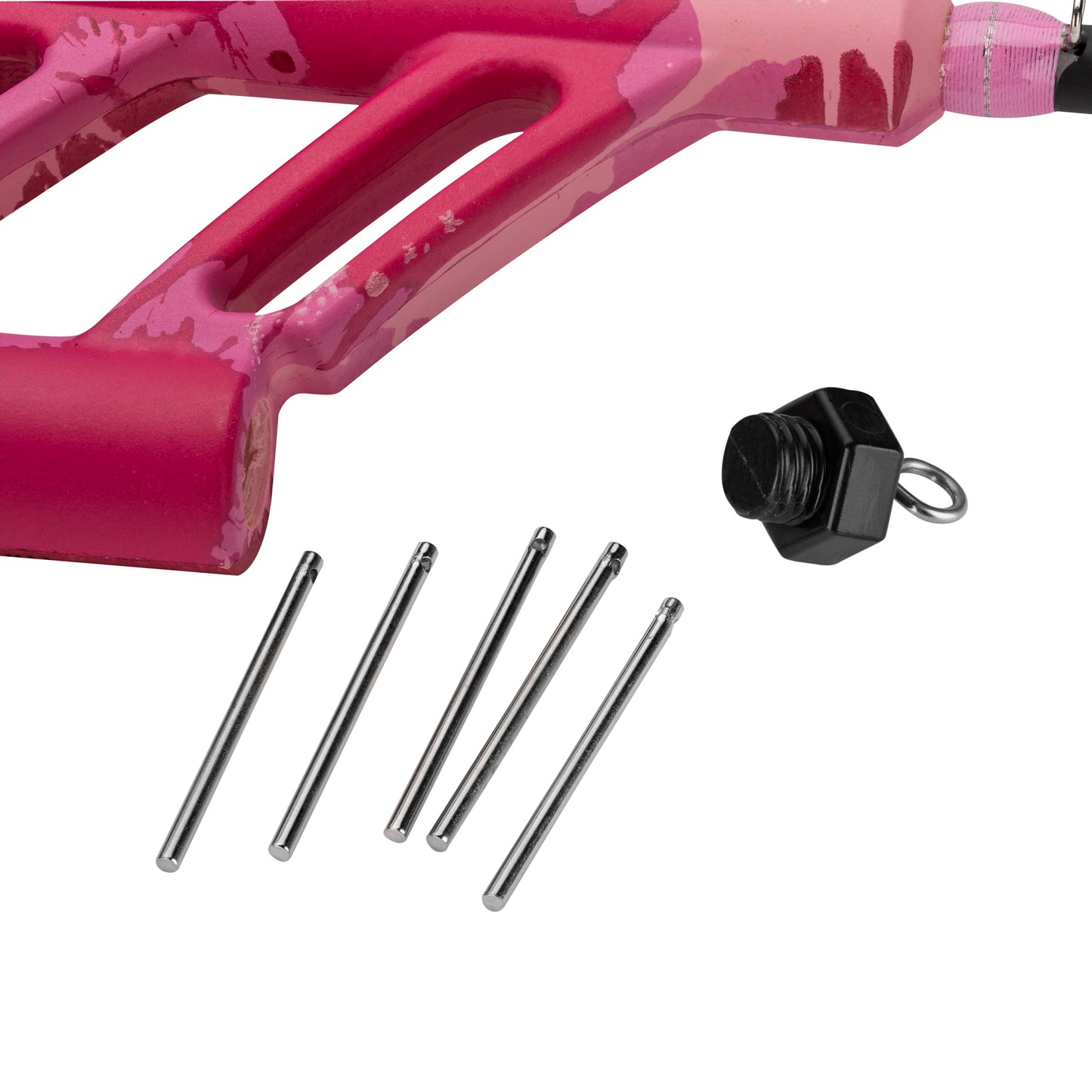 ProFISHiency Pink Splat Pocket Combo | 30” Light Action Tangle-Free Telescopic Fiberglass Rod | Micro Spincast Reel w/ 4.1:1 Gear Ratio | Pre-Spooled w/ 6lb Line