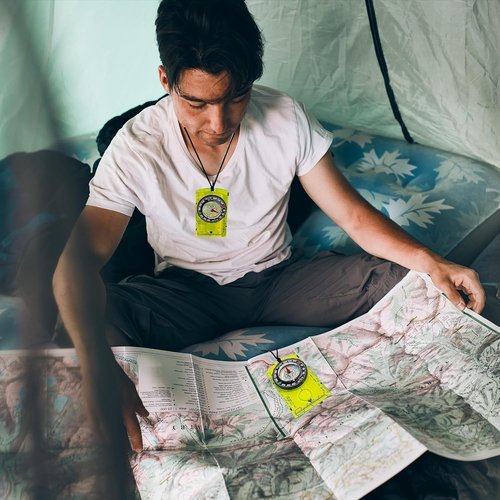 PixiPals 2pcs Orienteering Compass Hiking-Compasses boy Scout Kids- Magnetic Gear Set Navigation map- Brujulas orientacion-Backpacking Camping Hunting Survival. (2 Compasses), Green