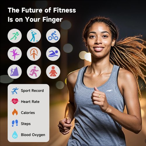 Smart Ring Health Tracker, Activity Tracker for Women & Men, No Subscription Required, Sleep & Heart Rate Monitor, Multi-Sport Modes, Compatible with iOS & Android (Gold, 10)