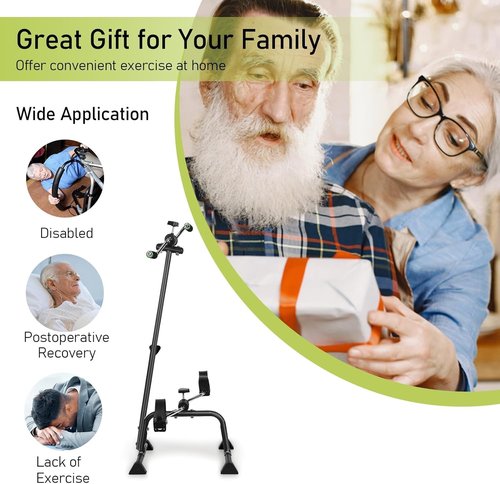 Exercise Bike for Seniors,Pedal Exerciser Bike Hand Arm Leg and Knee Peddler Adjustable Exercise Equipment for Seniors,Elderly Foot Pedal Exercise Machine for Home Gym Total Body Workout